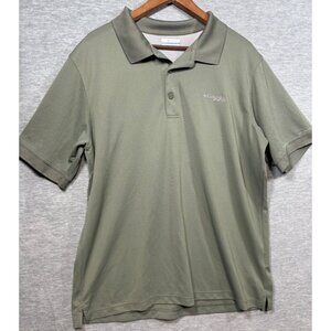 Columbia Mens XL Omni-Shade Polo Shirt Green Mesh Vented